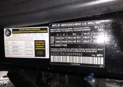 2018 Mercedes-Benz Gls 550 4Matic from USA, damaged, VIN 4JGDF7DE5JA999480
